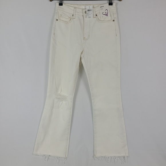 NWT Women's Windsor White Robyn High Rise Crop Flare Denim Jeans Sz 7 MSRP $49 - Picture 1 of 9